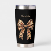 Zwarte luipaard boognaam geïsoleerde drinkbeker (Achterkant)