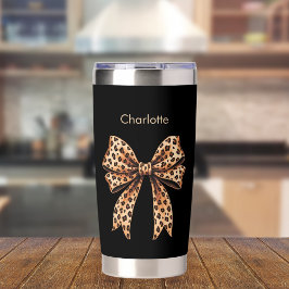 Zwarte luipaard boognaam geïsoleerde drinkbeker