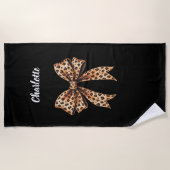 Zwarte luipaard boognaam strandlaken (Voorkant)