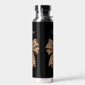 Zwarte luipaard boognaam waterfles (Links)