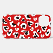zwarte luipaard dierlijk drukwerk rood Case-Mate iPhone case (Achterkant (horizontaal))