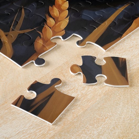 Zwarte luipaard en Afrikaanse savanne Legpuzzel (Zijkant)