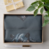 Zwarte luipaard en vrouwenhoofd. tissuepapier (Geschenk)