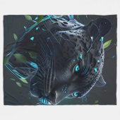 "Zwarte luipaard" Fleece Deken (Voorkant (Horizontaal))