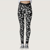 Zwarte luipaard leggings (Voorkant)