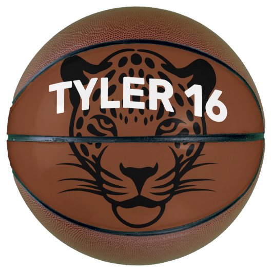 Zwarte luipaard personaliseren basketbal (Voorkant)