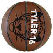 Zwarte luipaard personaliseren basketbal (Verticaal)