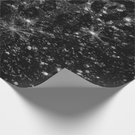 Zwarte luipaard print en glitter cadeaupapier (Hoek)