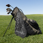 Zwarte luipaard print en glitter golfhanddoek (Groen)