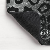 Zwarte luipaard print en glitter muismat (Hoek)