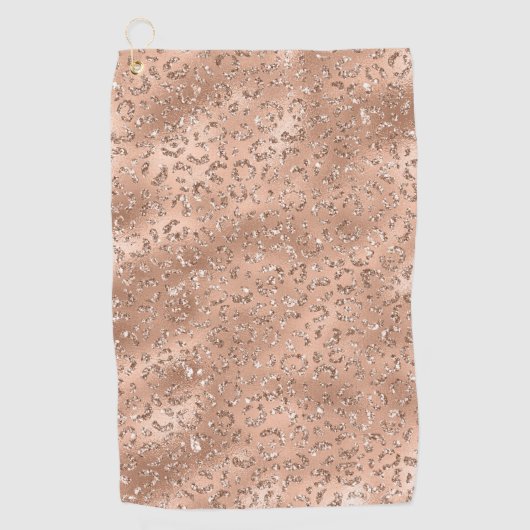 Zwarte Luipaard Vel Printpatroon Dier Golfhanddoek (Voorkant)