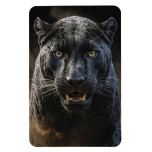 Zwarte Luipaard Wild Dier Elegante Mist Portret Magneet