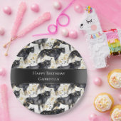 Zwarte luipaarden papieren bordje (Feest)