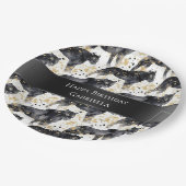 Zwarte luipaarden papieren bordje (Gekanteld)