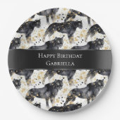 Zwarte luipaarden papieren bordje (Voorkant)