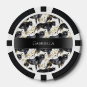 Zwarte luipaarden poker chips (Voorkant)