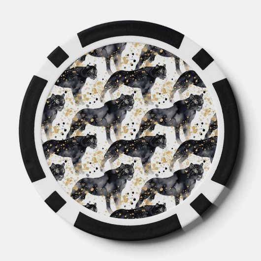 Zwarte luipaarden poker chips (Achterkant)