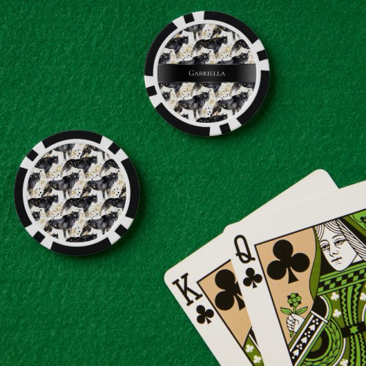 Zwarte luipaarden poker chips (Pokertafel (Dubbel))