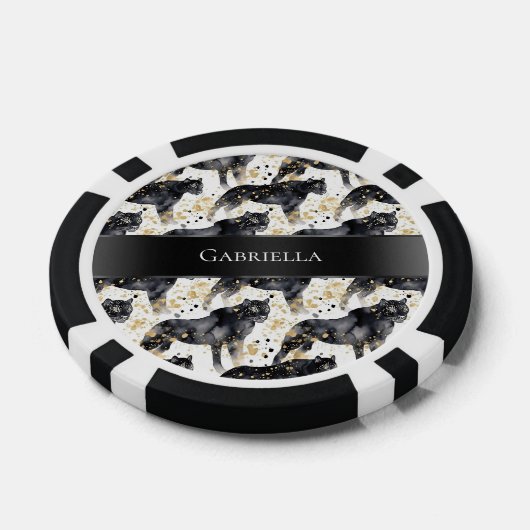Zwarte luipaarden poker chips (Enkel)
