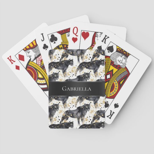 Zwarte luipaarden pokerkaarten (Achterkant)