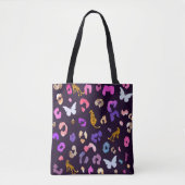 Zwarte luipvlinder tote bag (Voorkant)
