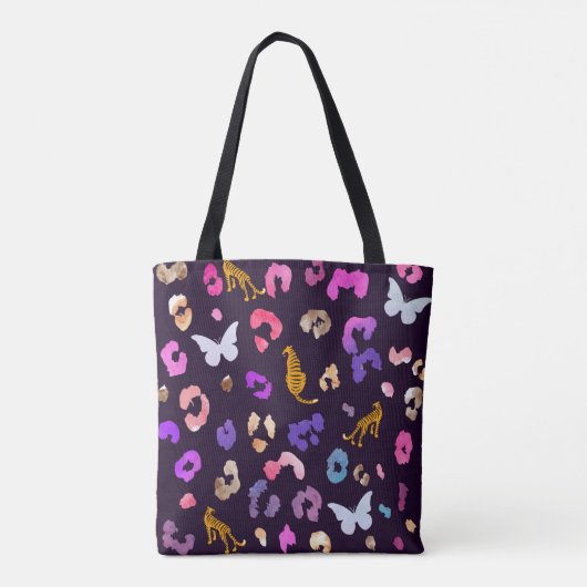Zwarte luipvlinder tote bag (Achterkant)