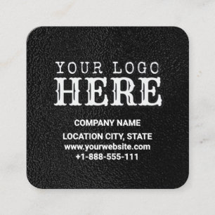 Zwarte luxe aangepaste logo & QR-code vierkante za Visitekaartje