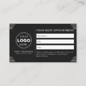 Zwarte Luxe Art Deco QR Code Minimaal Design Afsprakenkaartje (Voorkant)