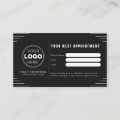 Zwarte Luxe Art Deco QR Code Minimaal Design Afsprakenkaartje (Voorkant)