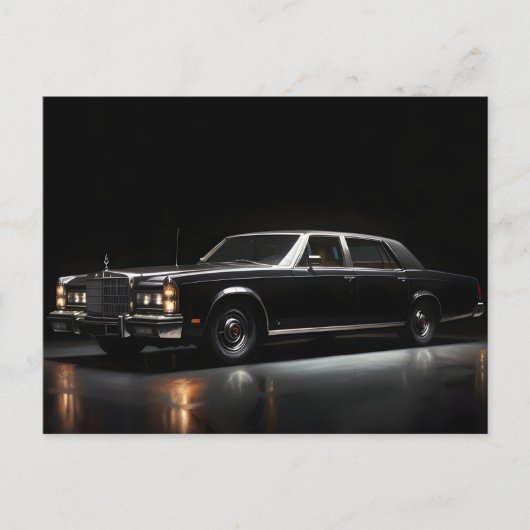 Zwarte luxe auto briefkaart (Voorkant)