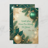 Zwarte luxe dankkaart met gouden accenten bedankkaart (Voorkant / Achterkant)