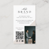 Zwarte Luxe Elegante Advocaat Foto QR Code Visitekaartje (Achterkant)