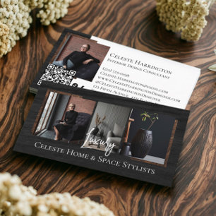 Zwarte Luxe Elegante Foto Lay-out Vastgoed  Visitekaartje