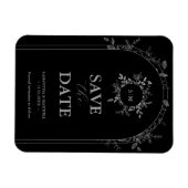 Zwarte luxe elegante Save The Date  Magneet (Horizontaal)