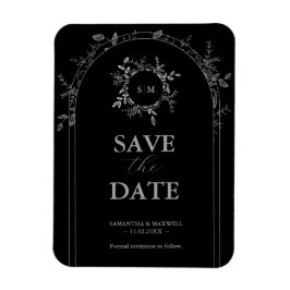 Zwarte luxe elegante Save The Date  Magneet