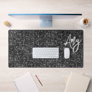 Zwarte Luxe Glitter Bureaumat