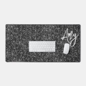 Zwarte Luxe Glitter Bureaumat (Keyboard & Muis)