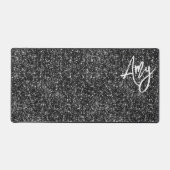 Zwarte Luxe Glitter Bureaumat (Voorkant)