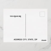 Zwarte Luxe Gold Folie Eid Mubarak Kaart (Achterkant)