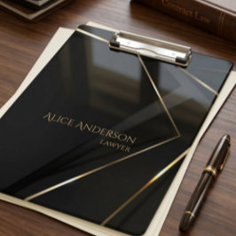 Zwarte luxe gouden elegante advocaat abstract kant klembord