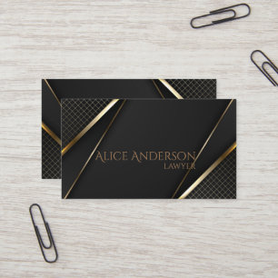 Zwarte luxe gouden elegante advocaat  Visitekaartj Visitekaartje