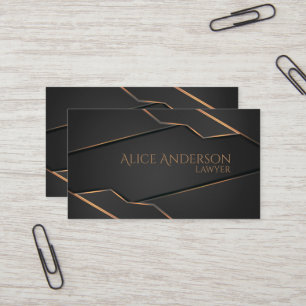 Zwarte luxe gouden elegante advocaat  Visitekaartj Visitekaartje