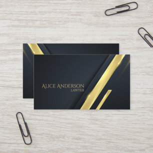 Zwarte luxe gouden elegante advocaat  Visitekaartj Visitekaartje