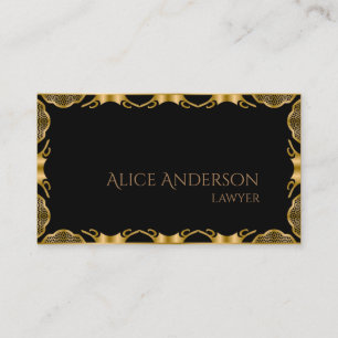 Zwarte luxe gouden elegante advocaat Visitekaartje