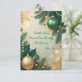 Zwarte luxe kaart met gouden "dank je wel" (Staand voorkant)