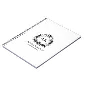 Zwarte Luxe Kroon Monogram   Notitieboek (Linkerzijde)