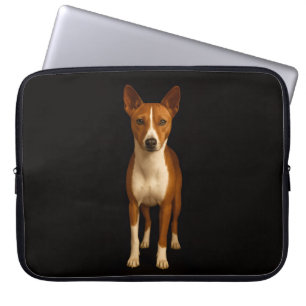 Zwarte Luxe Laptophoes, Elegante Basenji Hond Laptop Sleeve