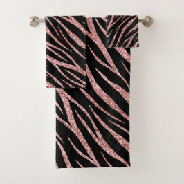 Zwarte luxe met roze gouden klassieke zebraprint bad handdoek