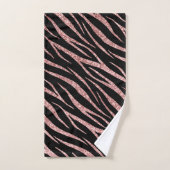 Zwarte luxe met roze gouden klassieke zebraprint bad handdoek (Handdoek)