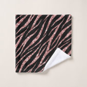 Zwarte luxe met roze gouden klassieke zebraprint bad handdoek (Wasdoekje)